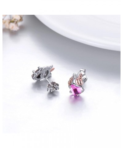 Hypoallergenic Unicorn Earrings for Girls Women 925 Sterling Silver Cute Animal Small Stud Earrings Unicorn Jewelry Gifts for...