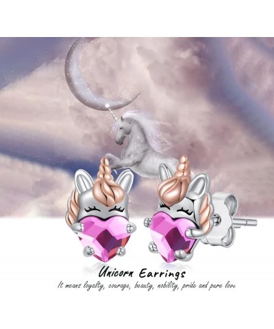 Hypoallergenic Unicorn Earrings for Girls Women 925 Sterling Silver Cute Animal Small Stud Earrings Unicorn Jewelry Gifts for...