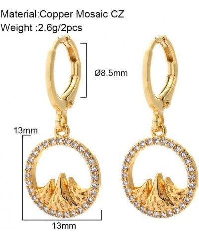 Limited Edition18K Gold Plated Earrings Mosaic CZ Crystals For Women & Girls Mountain Dangle Earrings $13.74 Earrings