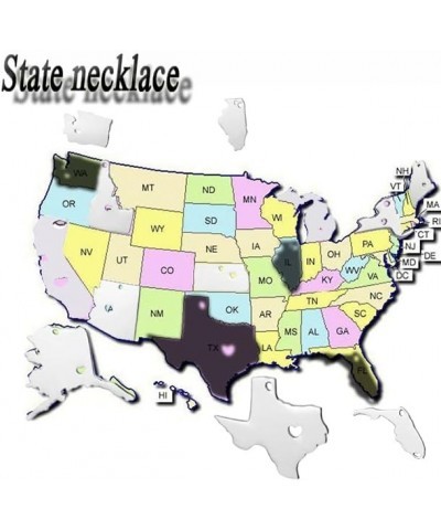 State Necklace Pendant Country Map Pendant Charm Jewelry Gift for Women Teens Wyoming $6.78 Necklaces