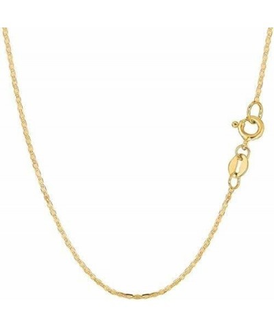 10k SOLID Yellow Gold 1.2mm, 1.7mm, 2.3mm, 3.2mm, 4.5mm, OR 5.5mm Shiny Mariner-Link Chain Necklace for Pendants with Spring-...