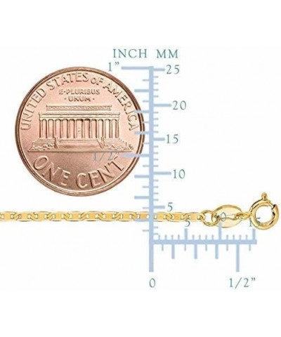 10k SOLID Yellow Gold 1.2mm, 1.7mm, 2.3mm, 3.2mm, 4.5mm, OR 5.5mm Shiny Mariner-Link Chain Necklace for Pendants with Spring-...