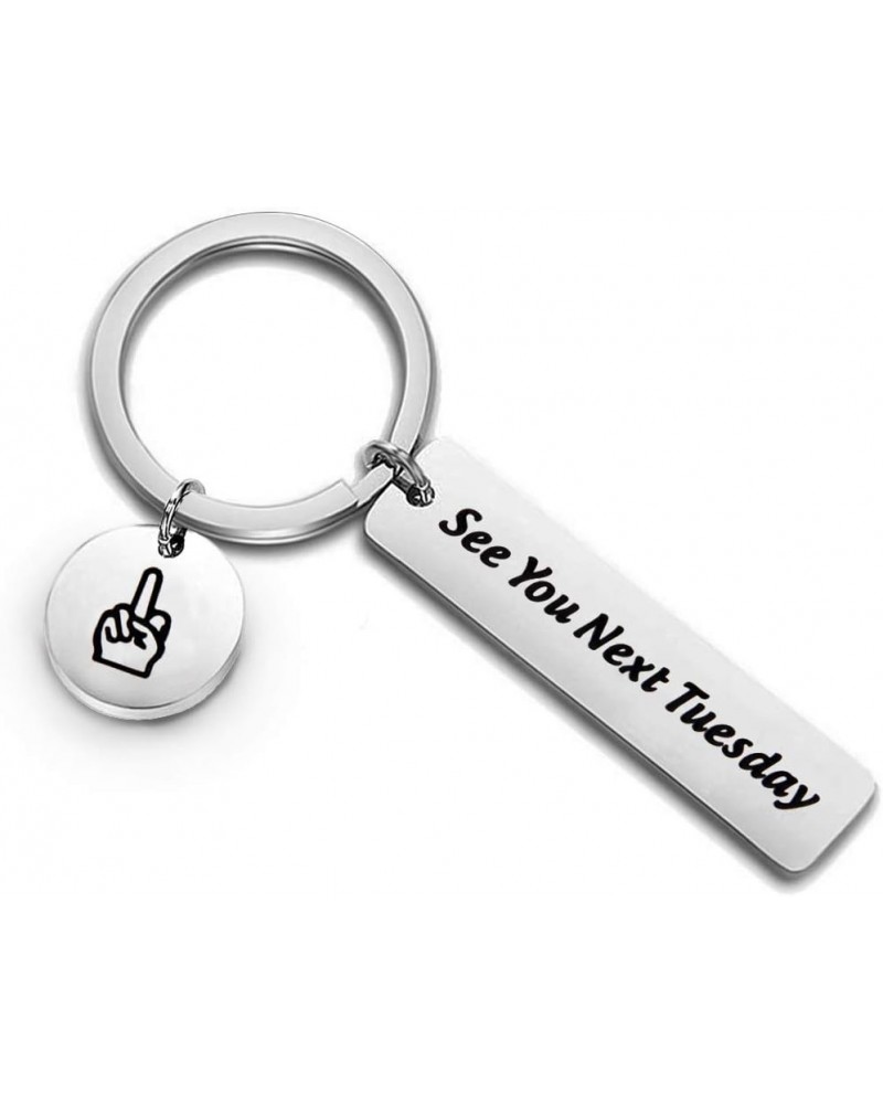 Funny Gift For Best Friend See You Next Tuesday Keyring with Middle Finger Charm CUNT” Gag gift Keyring $10.25 Necklaces