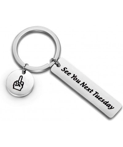 Funny Gift For Best Friend See You Next Tuesday Keyring with Middle Finger Charm CUNT” Gag gift Keyring $10.25 Necklaces