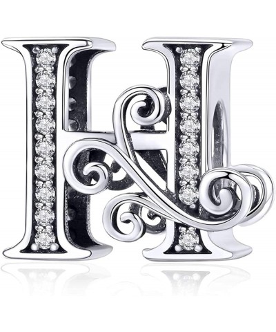 Letter A-Z Initial Charm for Bracelets 925 Silver Alphabte Jewelry for Necklaces Dangle for Mother's Day Birthday Christmas G...