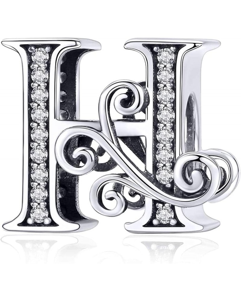 Letter A-Z Initial Charm for Bracelets 925 Silver Alphabte Jewelry for Necklaces Dangle for Mother's Day Birthday Christmas G...