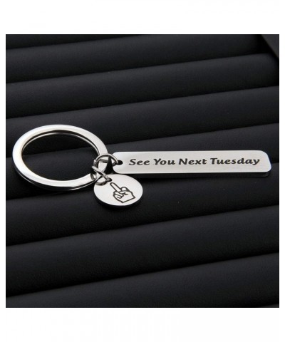 Funny Gift For Best Friend See You Next Tuesday Keyring with Middle Finger Charm CUNT” Gag gift Keyring $10.25 Necklaces