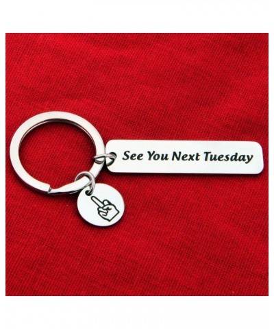 Funny Gift For Best Friend See You Next Tuesday Keyring with Middle Finger Charm CUNT” Gag gift Keyring $10.25 Necklaces