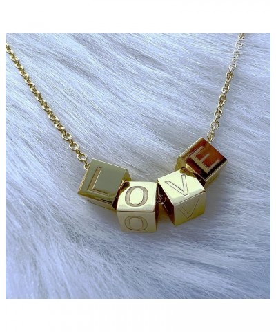 Cube Initial Necklace | Cube Necklace With 18” Cable Chain | Women's Jewelry | Jewelry Gifts For Women | Handmade Jewelry Mad...