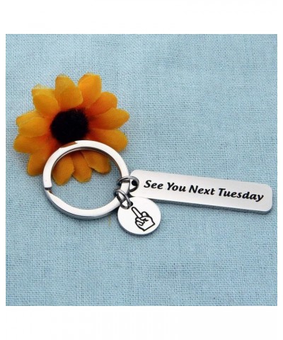 Funny Gift For Best Friend See You Next Tuesday Keyring with Middle Finger Charm CUNT” Gag gift Keyring $10.25 Necklaces