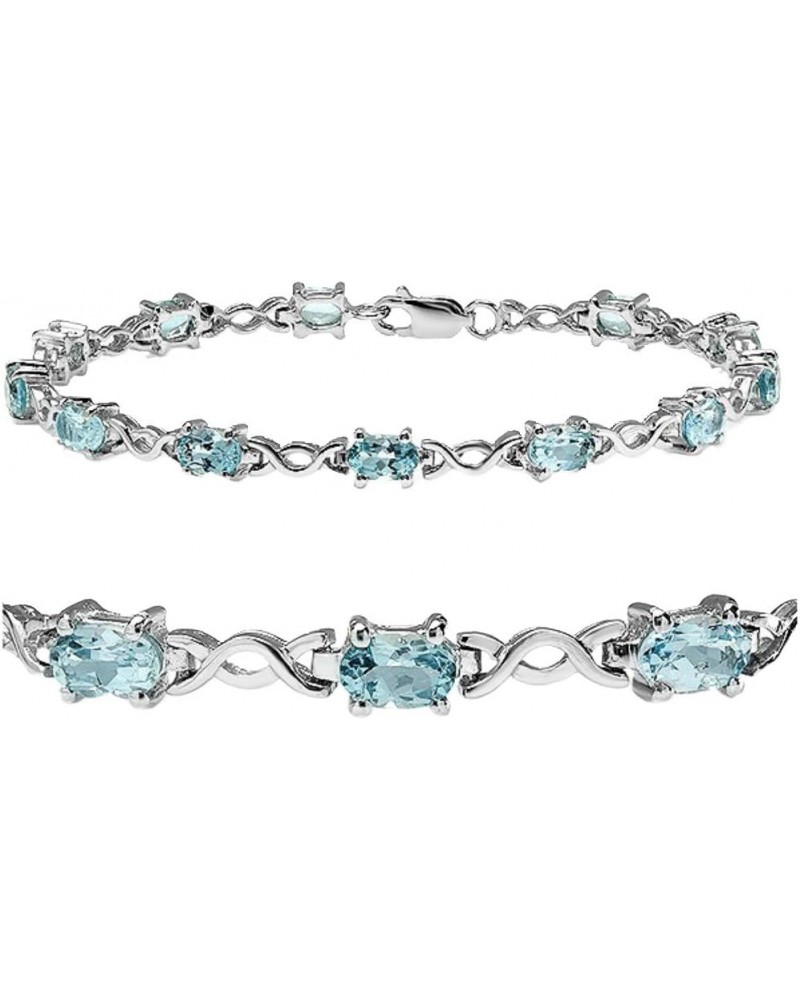 Gemstone Infinity Style Tennis Bracelet in Sterling Silver Choose from Amethyst, or Blue Topaz| Real Gemstones set in Real St...