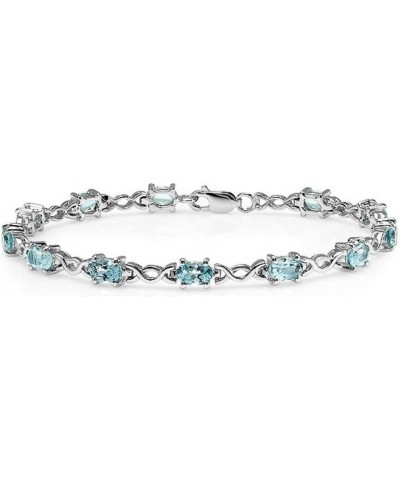 Gemstone Infinity Style Tennis Bracelet in Sterling Silver Choose from Amethyst, or Blue Topaz| Real Gemstones set in Real St...