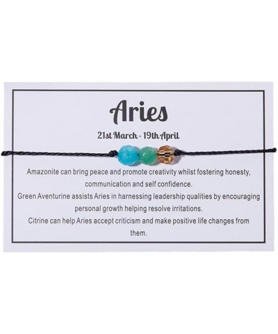 Zodiac Bracelets Braided Rope Natural Stone Healing Gemstone Crystal 12 Constellation Bracelet for Women Jewelry Aries $8.24 ...