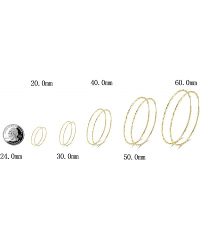 925 Sterling Silver Circle Endless Hoop Earrings for Women Girls 20 30 40 50 60 70mm B-30MM Gold Plated $13.23 Earrings