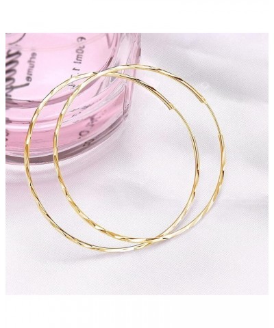 925 Sterling Silver Circle Endless Hoop Earrings for Women Girls 20 30 40 50 60 70mm B-30MM Gold Plated $13.23 Earrings