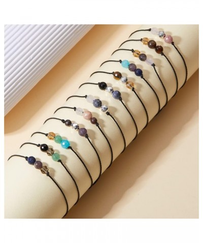 Zodiac Bracelets Braided Rope Natural Stone Healing Gemstone Crystal 12 Constellation Bracelet for Women Jewelry Aries $8.24 ...