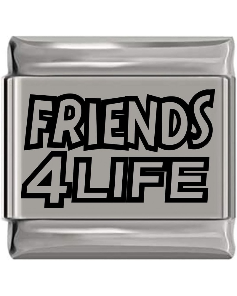 Friends 4 Life Laser Engraved Italian Charm (9mm Standard Size) $8.33 Bracelets