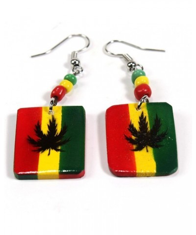 Women Rasta Wooden Earrings Reggae Jamaica African Queen Style 6 Pcs Marijuana Set $11.67 Earrings