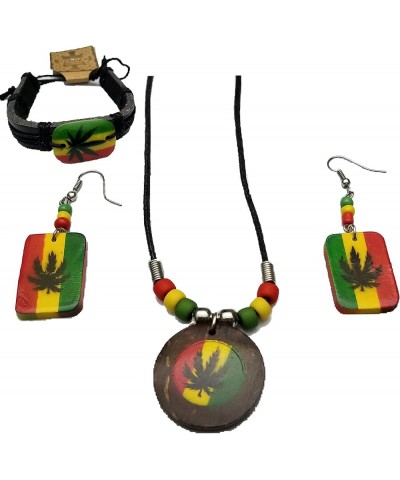 Women Rasta Wooden Earrings Reggae Jamaica African Queen Style 6 Pcs Marijuana Set $11.67 Earrings