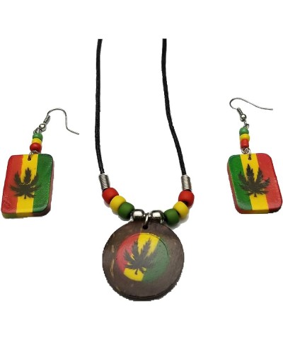 Women Rasta Wooden Earrings Reggae Jamaica African Queen Style 6 Pcs Marijuana Set $11.67 Earrings