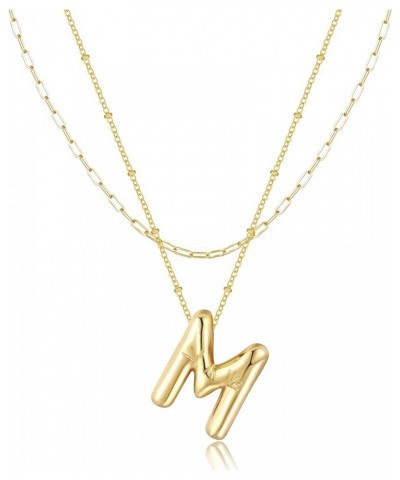 ??????? ????????? for Women Girl, Dainty Gold ??????? ?????? ?????? ????????, 14K Gold Plated Layered Necklaces Puffy Name Pe...