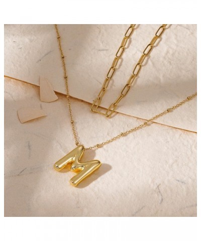 ??????? ????????? for Women Girl, Dainty Gold ??????? ?????? ?????? ????????, 14K Gold Plated Layered Necklaces Puffy Name Pe...