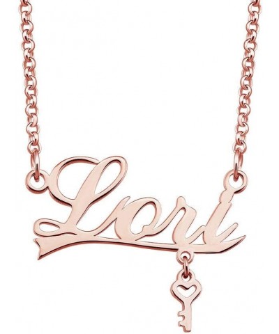 Stainless Steel Chain Rose Gold Pendant Customized Plate Personalized Name Necklace Lori $22.61 Necklaces