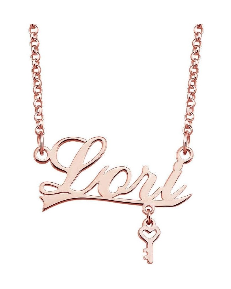 Stainless Steel Chain Rose Gold Pendant Customized Plate Personalized Name Necklace Lori $22.61 Necklaces