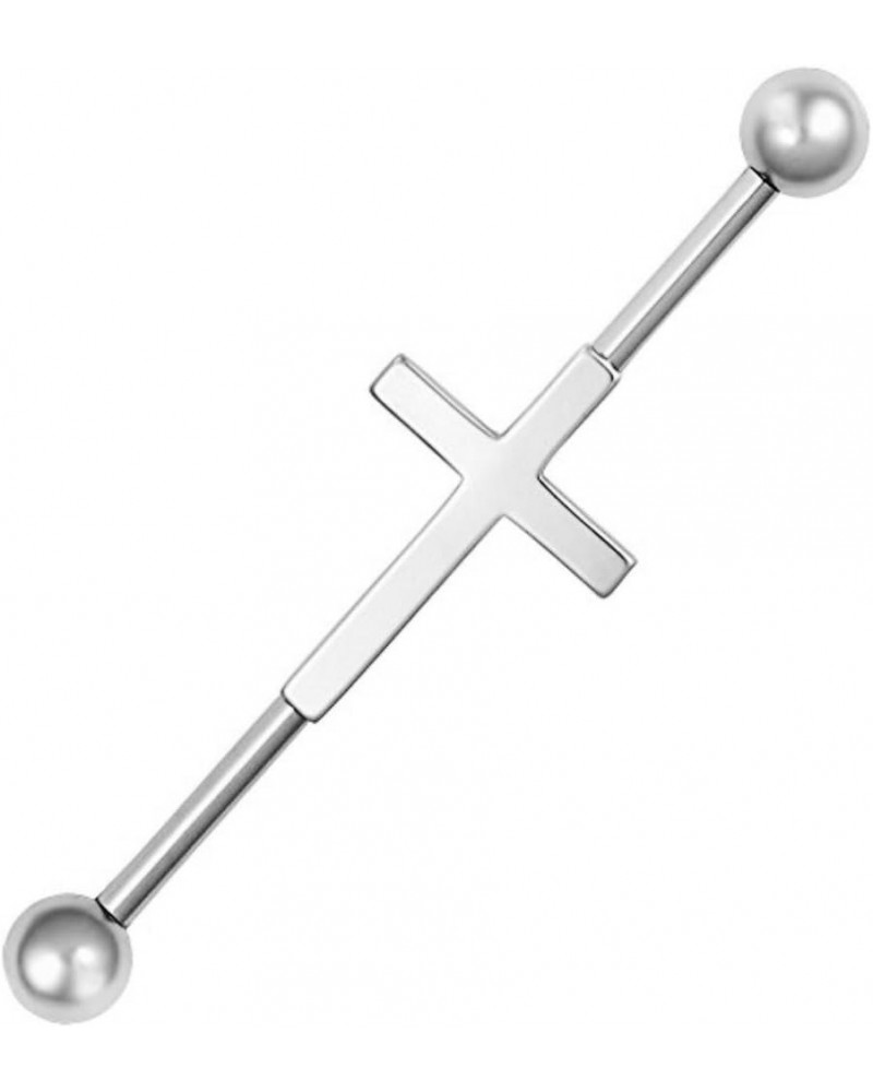 14g 38mm (1.5 Inch) Surgical Steel Sideways Cross Industrial Piercing Barbell $8.99 Body Jewelry