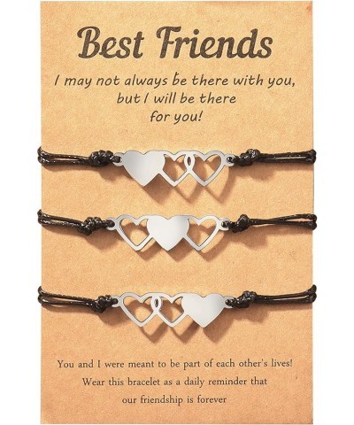 2/3/4/5/6Pcs Friendship Bracelets for Girls Matching Heart Bracelets for Best Friends Best Friend Galentines Day Gifts H:3 pc...