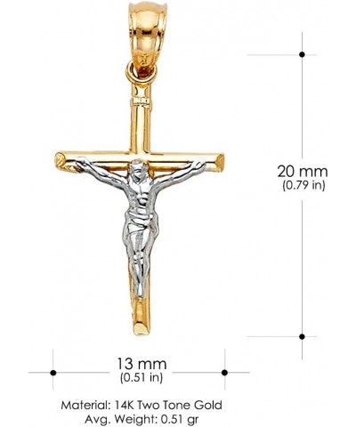 14K Two Tone Gold Jesus Crucifix Cross Pendant with 1.2mm Singapore Chain Necklace 18.0 Inches $89.30 Necklaces