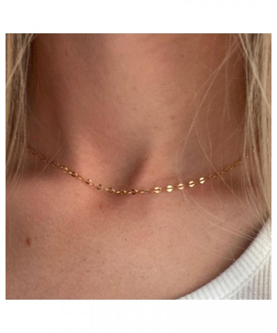 Gold Chain Necklaces for Women - 14k Gold Plated Chain Necklace Simple Layered Necklaces Cuban Paperclip Rope Chain Gold Chok...