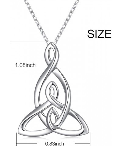 925 Sterling Silver Celtic Motherhood Knot Necklace Jewelry for Women Mom Birthday Gift 02_Mother and Two Children Knot Neckl...