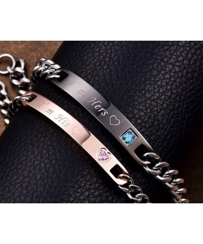 Mens and Womens Couple Stainless Steel Bracelets,Best Gift Ideas for Wife Husband i'm his i'm hers $10.79 Bracelets