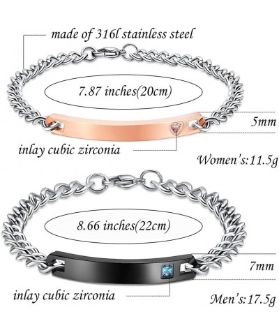 Mens and Womens Couple Stainless Steel Bracelets,Best Gift Ideas for Wife Husband i'm his i'm hers $10.79 Bracelets