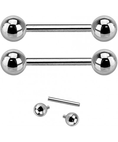 G23 Implant Grade Solid Titanium Internally Threaded Barbells, Sold as a Pair 14GA - 1 & 1/2" Length - 4mm Ball Size $9.02 Bo...