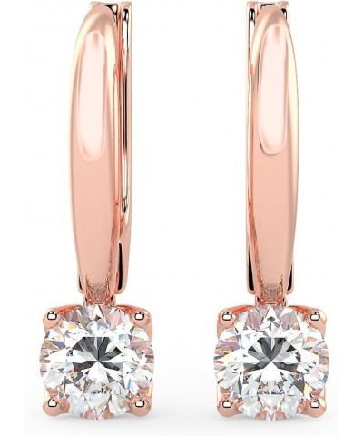 1/2 to 1 Carat Round Lab Grown Diamond Dangle Drop Earrings for Women I 14k Gold Earrings (G-H, VS1-VS2, 0.5 to 1 cttw) 4-Pro...