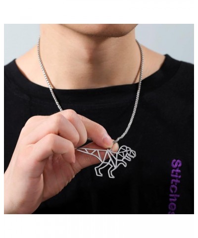 Dinosaur Charm Pendant Necklace Brachiosaurus Tyrannosaurus Triceratops Jewelry Gift Animal Lover for Men Women Tyrannosaurus...