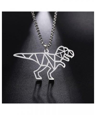 Dinosaur Charm Pendant Necklace Brachiosaurus Tyrannosaurus Triceratops Jewelry Gift Animal Lover for Men Women Tyrannosaurus...