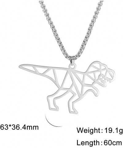 Dinosaur Charm Pendant Necklace Brachiosaurus Tyrannosaurus Triceratops Jewelry Gift Animal Lover for Men Women Tyrannosaurus...