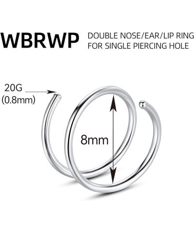 316L Stainless-Steel Piercing-Ring Hinged Nose-Rings-Hoop : 20G 18G 20g 14G Womens and Mens Body Pierecing Ring Segment Click...