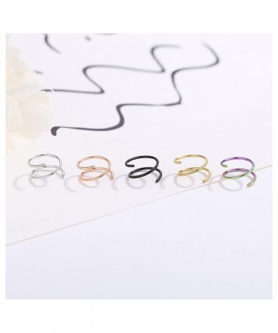 316L Stainless-Steel Piercing-Ring Hinged Nose-Rings-Hoop : 20G 18G 20g 14G Womens and Mens Body Pierecing Ring Segment Click...