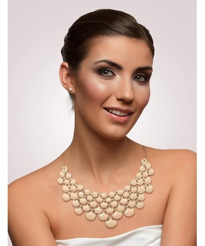 Fashion Statement Collar Necklace Vintage Openwork Bib Costume Jewelry Beige $11.79 Necklaces