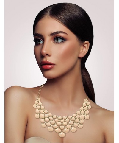 Fashion Statement Collar Necklace Vintage Openwork Bib Costume Jewelry Beige $11.79 Necklaces