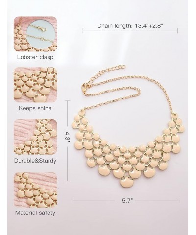 Fashion Statement Collar Necklace Vintage Openwork Bib Costume Jewelry Beige $11.79 Necklaces