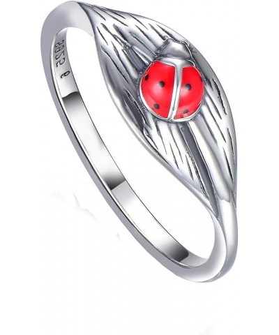 Lovely 925 Sterling Silver Ring for Women Girls Zirconia Band Ring Statement Rings for Birthday Wedding Gift Red $10.91 Rings