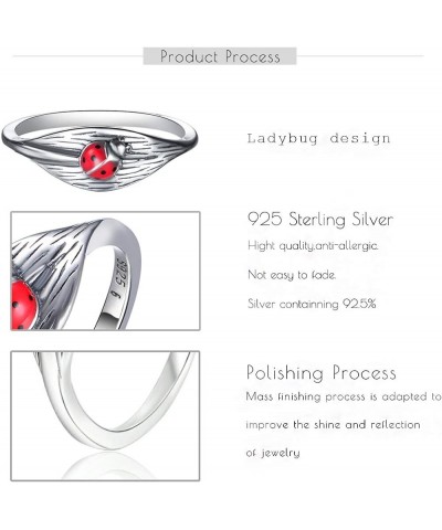 Lovely 925 Sterling Silver Ring for Women Girls Zirconia Band Ring Statement Rings for Birthday Wedding Gift Red $10.91 Rings