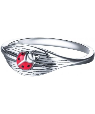 Lovely 925 Sterling Silver Ring for Women Girls Zirconia Band Ring Statement Rings for Birthday Wedding Gift Red $10.91 Rings