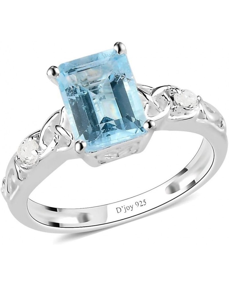 Shop LC 925 Sterling Silver Blue Topaz November Birthstone Ring for Women Promise Jewelry Beautiful Wedding Gifts for Women f...