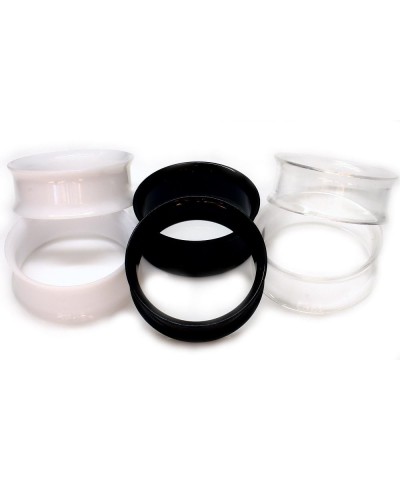 All 3 Pairs of SoScene Acrylic Eyelet Tunnels Ear Plugs Gauges,Clear-White & Black 14mm- 9/16 inch $7.64 Body Jewelry